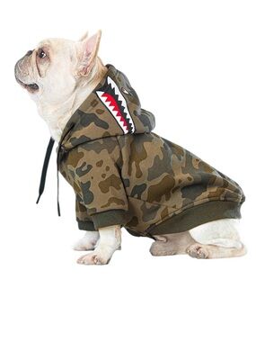 Camo Shark Hoodie Dog Sweatshirt
